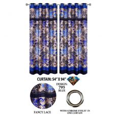 Crystal Silk Curtain BLUE