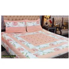 Patch Work Bed Sheet (Pink)