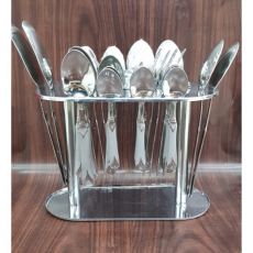 37pcs Stainless Steel Spoons Forks Cutlery Set With Holder Stand