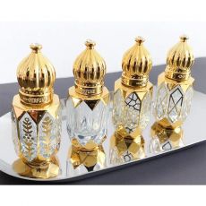 Glass perfume Golden Redfiel able bottles 6 Ml . 4 Pieces